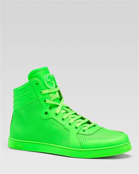 Gucci Coda Neon Leather Hightop Sneakers in Green for Men (Neon Green) | Lyst