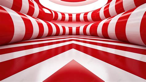 3d Studio Render Of Red And White Striped Background In A 3d Scene, 3d ...