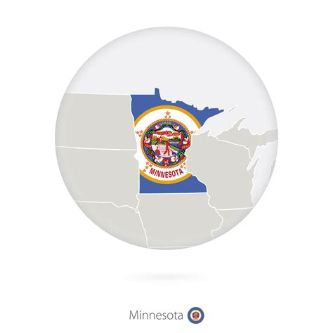 Map of Minnesota State and flag in a circle. 9678308 Vector Art at Vecteezy