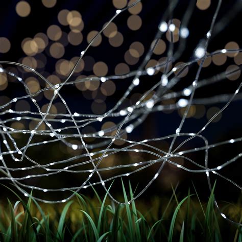 Outdoor Starry Solar String Lights- Solar Powered Cool White Fairy 200 LED Lights with 8 ...