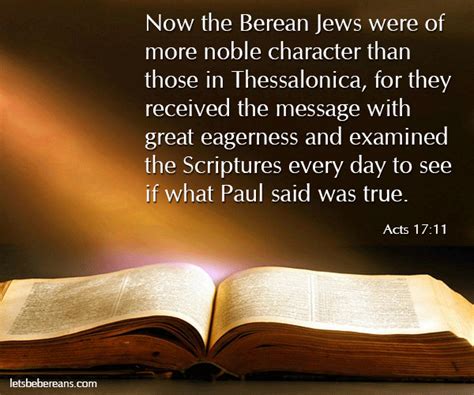 Acts 17:11 | Now the Berean Jews were of more noble character than ...