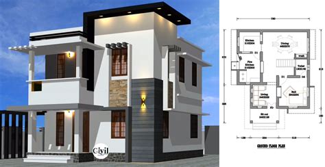 1250 Sq Ft 3BHK Contemporary Style 3BHK House And Free Plan ...