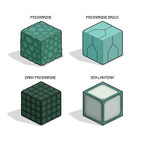 Here's an illustration of the Prismarine blocks. : r/Minecraft