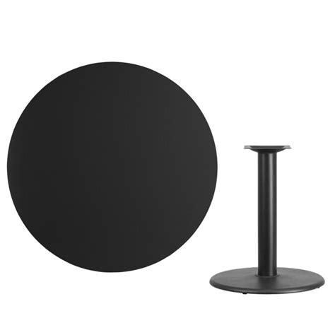 Flash Furniture Black Round Dining Table, Wood Veneer with Black Metal Base in the Dining Tables ...