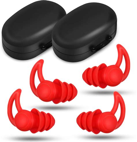 2 Pairs Noise Reduction Ear Plugs for Sleeping, Comfortable Silicone ...