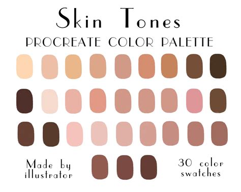 Skin tones Procreate palette procreate color procreate tools instant download | Psychologie des ...