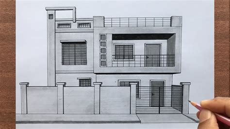 How to Draw a House in 1-Point Perspective - YouTube