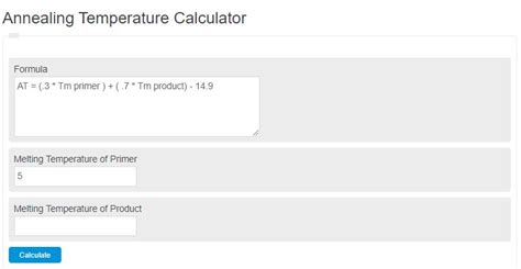 Annealing Temperature Calculator - Calculator Academy