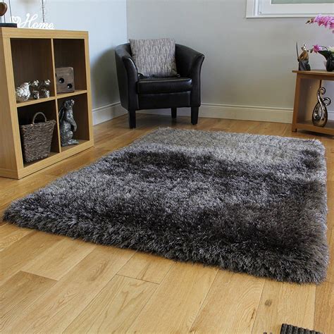 LA Shag Shaggy Soft Carpet 2-inch Thick Area Rug, 8' x 10', Dark Grey ...