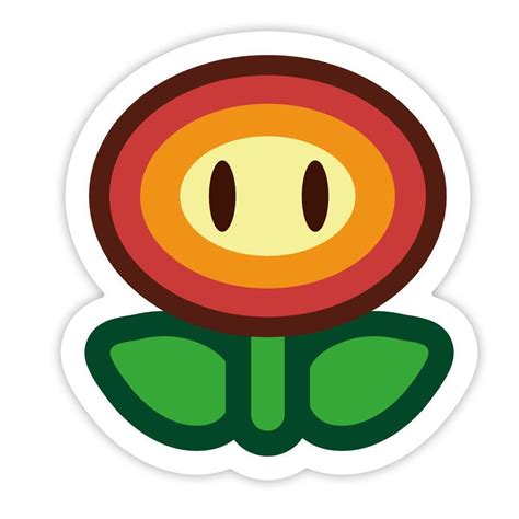 paper mario sticker star fire fiower sticker stickers: redbubble # ...