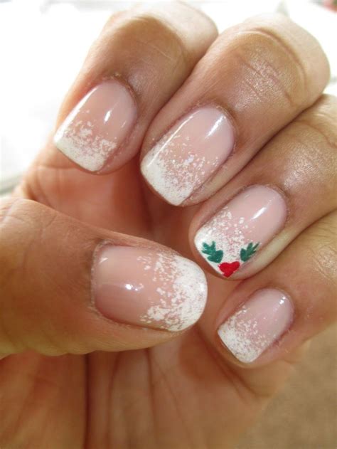 Christmas French Nails in 2020 | French tip nail designs, Christmas nail designs, French tip gel ...