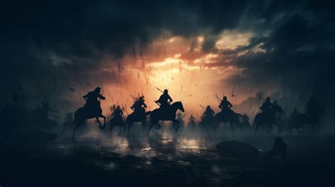 Premium Photo | Medieval battle scene with cavalry and infantry