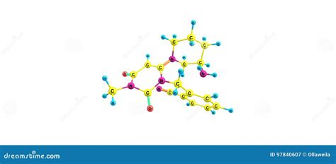 Alogliptin Molecular Structure Isolated on White Stock Illustration ...