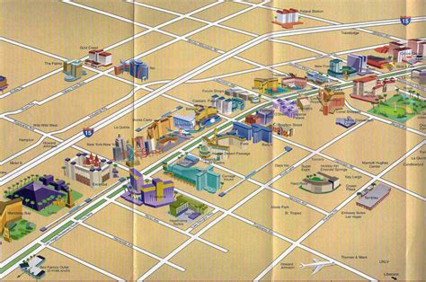 Detailed map of casinos and hotels of Las Vegas city | Vidiani.com ...