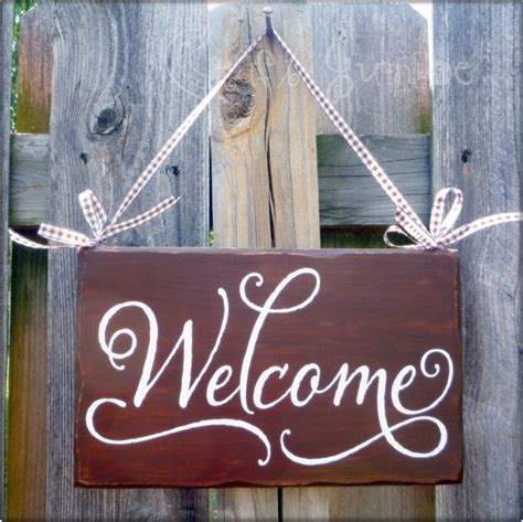 Items similar to Brown elegant shabby chic welcome sign on Etsy