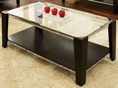 Newman Dark Espresso Glass Top Rectangular Cocktail Table from Steve Silver (NW100CB-NW100CT ...