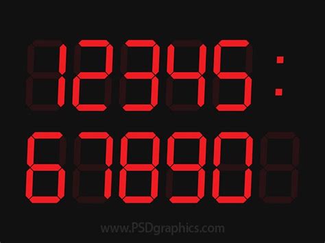 Digital clock template (PSD) | PSDGraphics