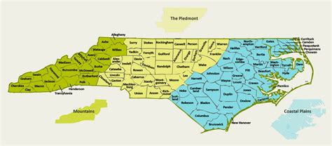North Carolina County Map Printable