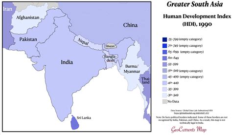 South Asia Countries HDI 1990 Map - GeoCurrents