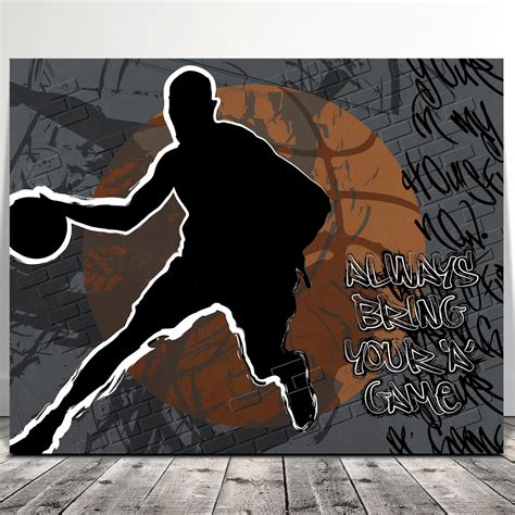 Basketball Graffiti Wall Art Sports Canvas Art for Boys Man - Etsy