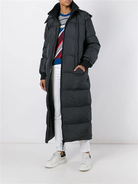 Lyst - KENZO Long Padded Coat in Black