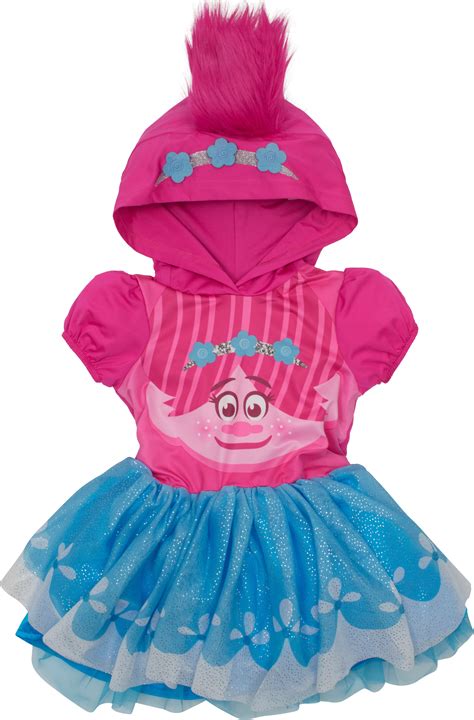 Trolls - Trolls Poppy Toddler Girls' Costume Dress with Hood and Fur ...