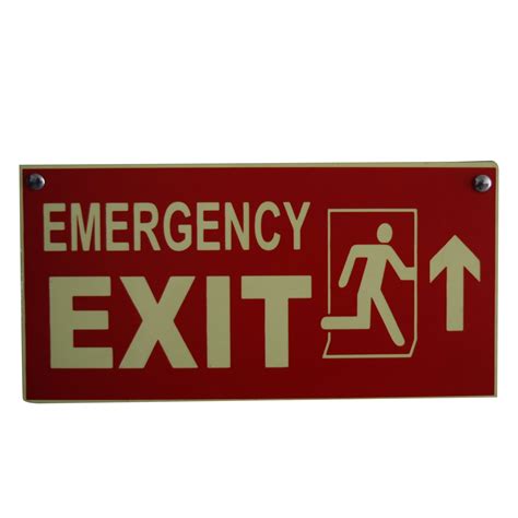 Rectangular Red,Golden Emergency Exit Sign Board, Dimension: 12 Inch X ...