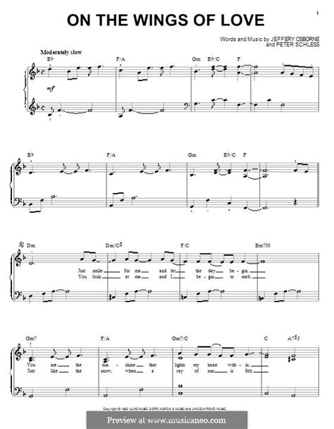 On the Wings of Love by P. Schless - sheet music on MusicaNeo