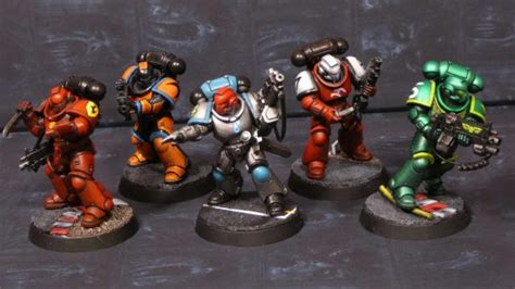 Warhammer 40k Space Marine Kill Team tricked out in F1 colours