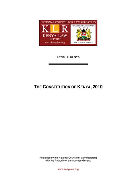 Kenyan Constitution 2010 - LAWS OF KENYA THE CONSTITUTION OF KENYA, 2010 Published by the ...