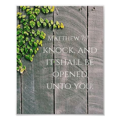 Knock And The Door Will Open Bible Verse Poster | Zazzle | Bible verse posters, Open bible ...