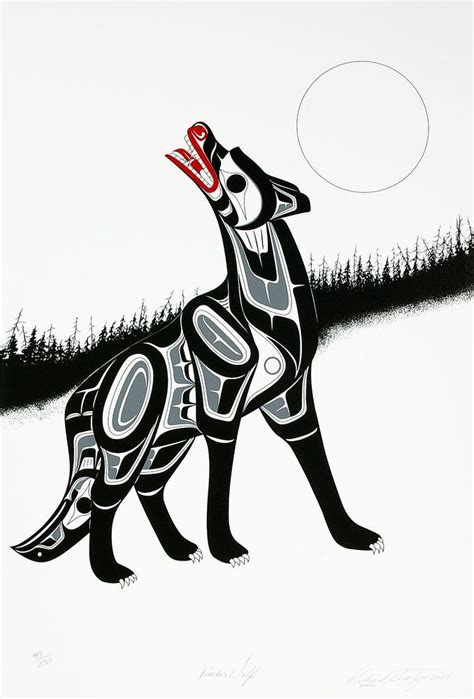 Native Wolf Serigraph First Nations Limited Edition Print | Native art ...