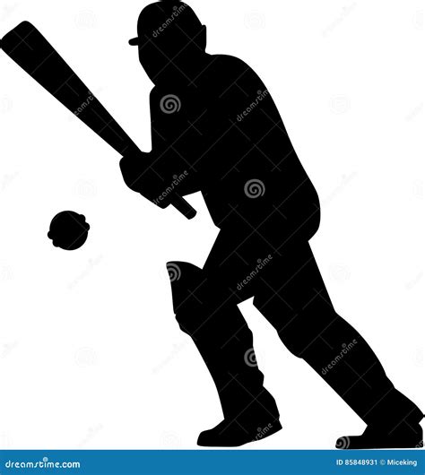 Cricket Batsman Silhouette stock vector. Illustration of cricketer ...