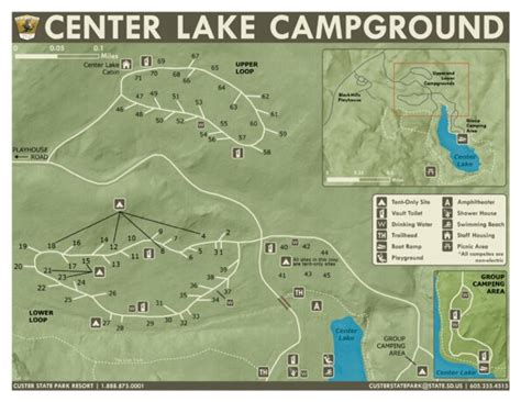 Custer State Park - Center Lake Campground Map by South Dakota Game ...