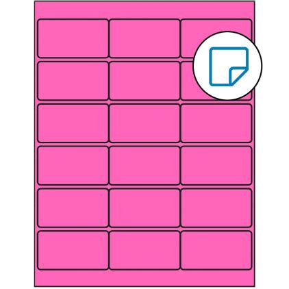 2.75" x 1.5" Fluorescent Pink Rectangular Sheet Labels - Removable Adhesive - Style 89 - Smith ...