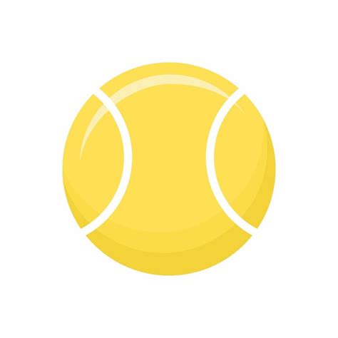 Sport tennis ball flat style icon vector illustration design. Yellow ...