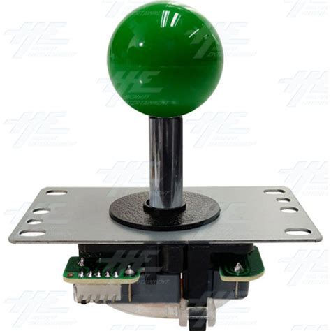 Arcade Joystick (Sanwa Style) with Microswitch PCB and 4/8 Way Restrictor Plate - Green