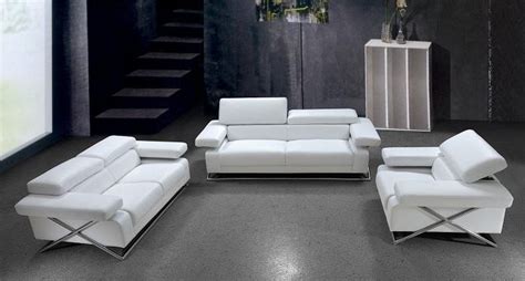 Linx Modern White Leather Sofa Set - Leather Sofa sets - Living Room Star Modern Furniture