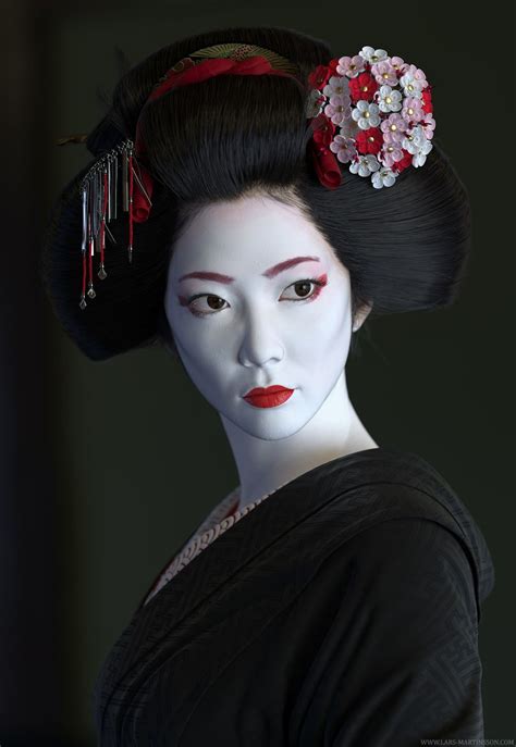 Geisha by Lars Martinsson | Portrait | 3D | CGSociety | Geisha japan ...