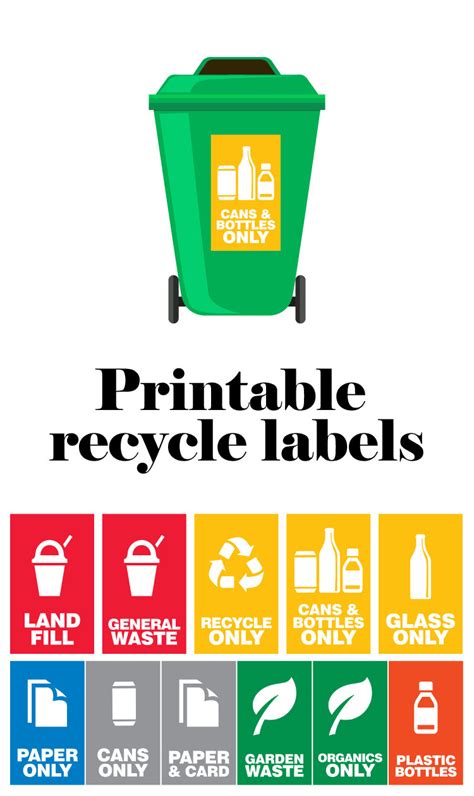 Recycle Bin Labels | Tazi Graphics & Printables