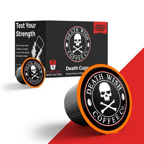 DEATH WISH Death Cups [10 Count] Single Serve Coffee Pods, World’s Strongest Coffee, Dark Roast ...