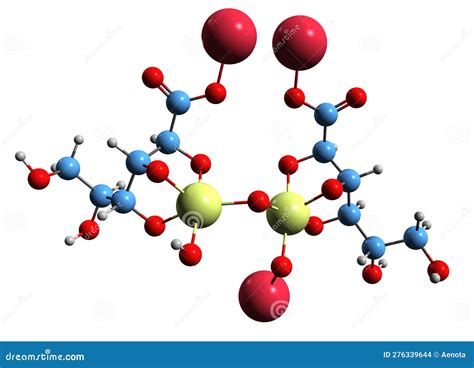 3D Image of Sodium Stibogluconate Skeletal Formula Stock Illustration - Illustration of ...