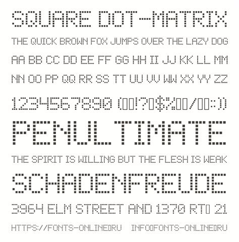 Square Dot-Matrix font