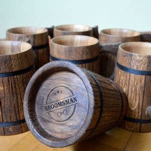 Personalized Wooden Beer Mug Groomsmen Gifts Idea Wooden Mug Wooden Tankard Engraved Beer Mugs ...