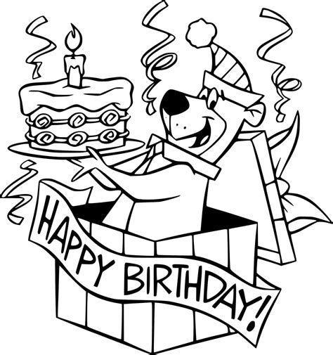 Happy Birthday Yogi Bear coloring page - Download, Print or Color ...