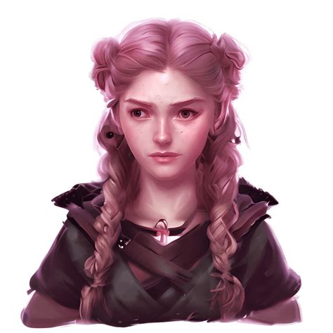 Fantasy Female Hobbit Rogue Thief in Dark Pink · Creative Fabrica