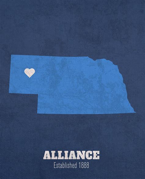 Alliance Nebraska City Map Founded 1888 Creighton University Color ...