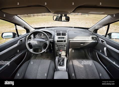 Berlin - April 2014: Peugeot 407 2003-2010 sedan pre facelift interior ...