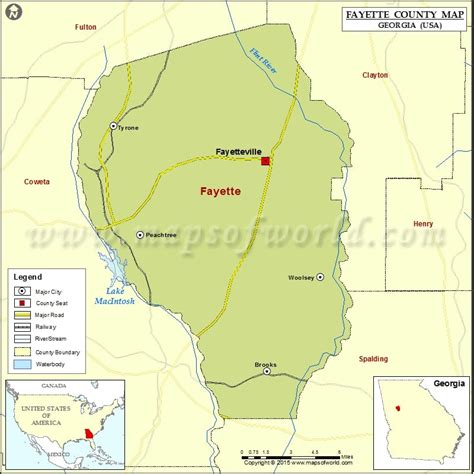 Fayette County Map, Map of Fayette County Georgia