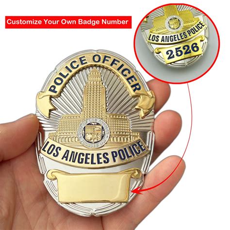 LAPD Police Officer Los Angeles Police Badge *Customizable Badge Numbe ...